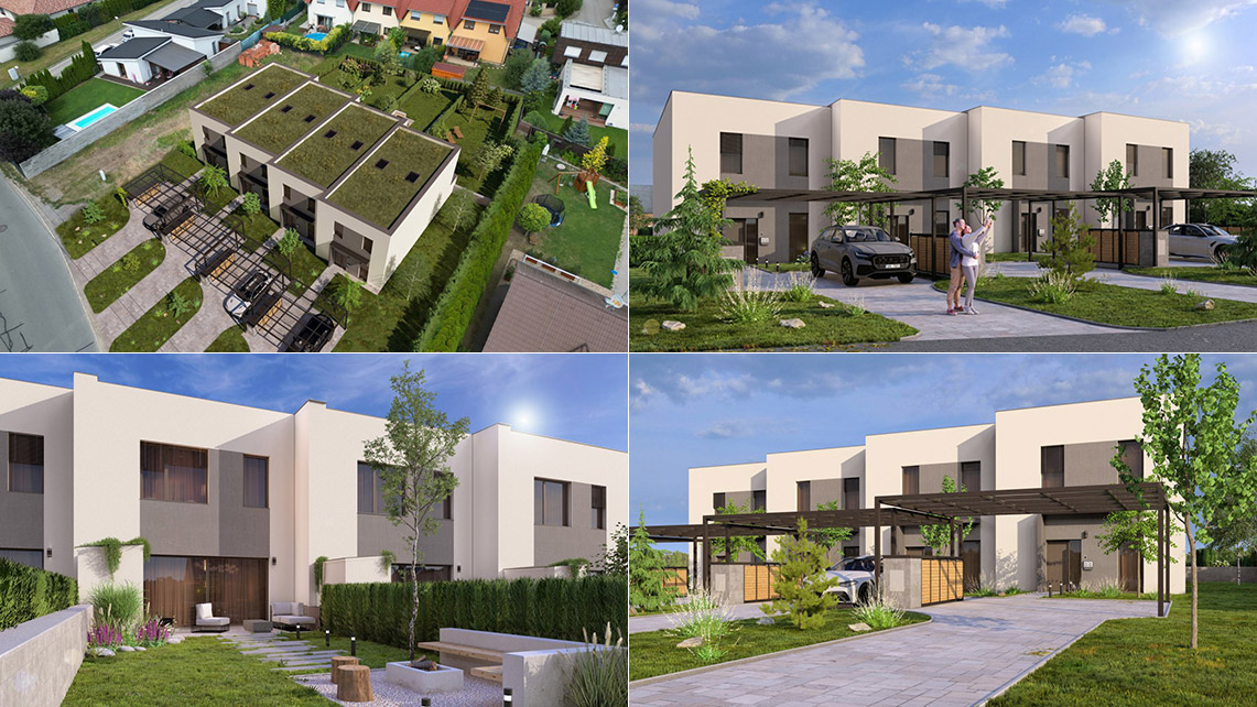 Domy Rajhrad - vizualizace